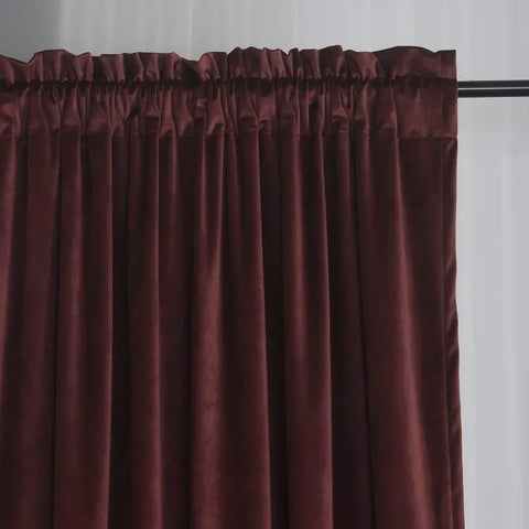 Velvet Curtains 2 Panels Set, Block Light Thermal Insulated Velour Rod Pocket Drapes for Bedroom and Living Room