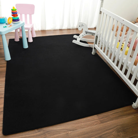 Black Rugs Living Room Carpet Nonslip Bedside Rugs Large Soft Floor Rug Children Game Mat Rectangular Home Decoratio