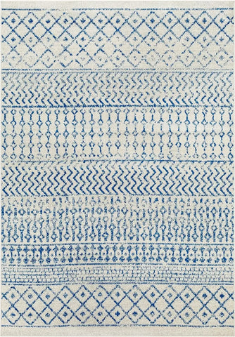 Artistic Weavers Northern Boho Moroccan Area Rug, 9 "x 12", 6 ", Cream, Royal Blue