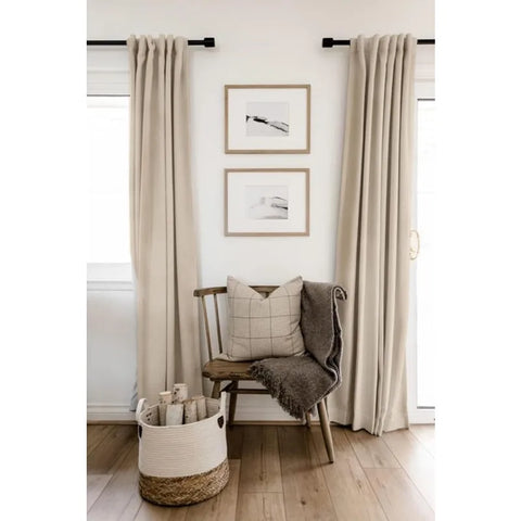 100% Blackout Shield Linen Blackout Curtains for Bedroom 96 Inches Long,Back Tab/Rod Pocket Living Room Drapes,