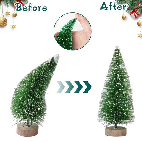 Artificial Mini Wooden Christmas Tree Blue Green White Gold Tower Pine Small Sisal Christmas Tree Tabletop Ornament Decor