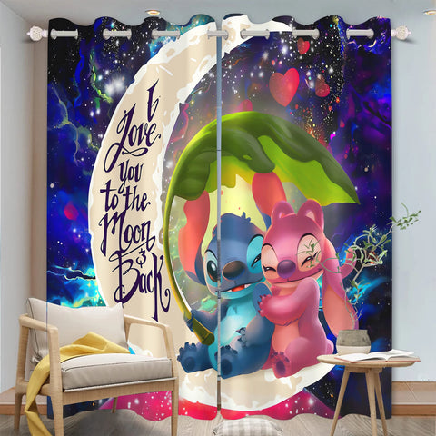 Disney Stitch Cartoon Curtain 3D Print Bedroom Living Room Window Blackout Partition Style Home Decoration