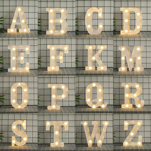 Number Letter Lamp Luminous Alphabet LED Lights Decororation Night Light for Home Wedding Birthday Christmas Party Decoration