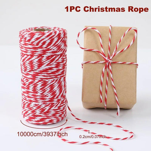 Christmas Wrapping String Rope Merry Christmas Decoration For Home 2024 Navidad Natal Noel Gift Box Packaging Rope New Year 2025