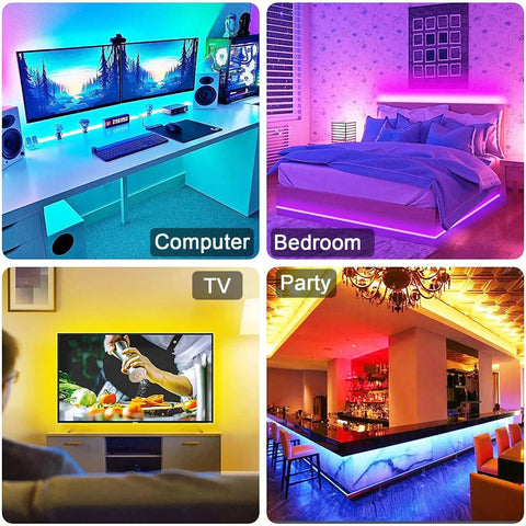 RGB LED Strip Lights Christmas Smart SMD 5050 Bluetooth Festoon Flexible Tape Diode Ribbon Backlight APP Control Home Room Decor