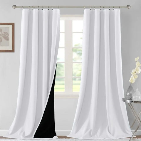 100% Blackout Curtains for Bedroom Thermal Insulated Blackout Curtains 84 Inches Long Rod Pocket Window Drapes