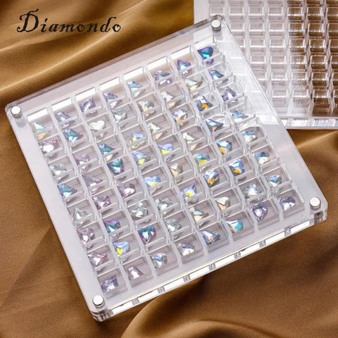 36/64/100Grid Acrylic Magnetic Seashell Display Box Beads Organizer Art DIY Crafts Jewelry Box Jewelry Box Case for Bead Jewelry