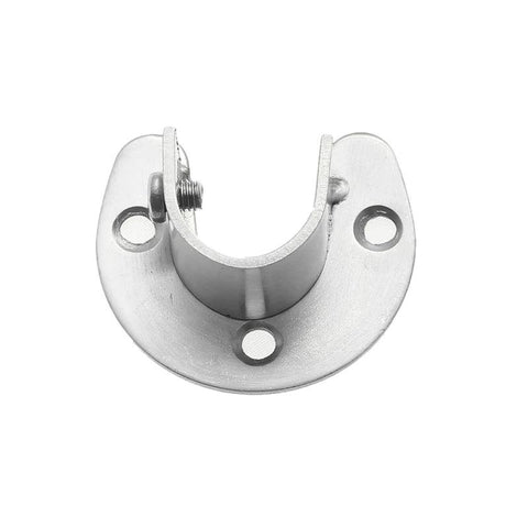 Stainless Steel Flange Seat Wardrobe Hanger Rod Tube Hook Fixed Support Bracket Seat Fixing Hardware Accessories Curtain Rod