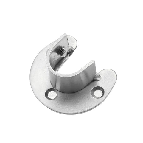 Stainless Steel Flange Seat Wardrobe Hanger Rod Tube Hook Fixed Support Bracket Seat Fixing Hardware Accessories Curtain Rod