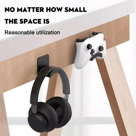 Universal Wall Mounted Headphone Stand Gaming Controller Holder Headset Display Rack Under Desk Hanger Hook For Earphone Bracket