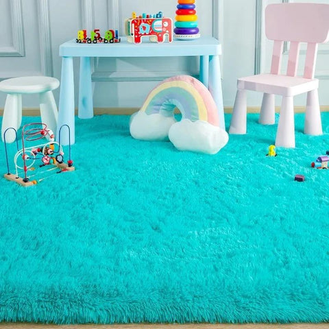 Large Area Rugs for Living Room Bedroom, Fluffy Kids Room Plush Shaggy Nursery Rug Furry Throw Carpets for Boys Girls