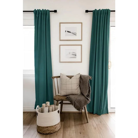 100% Blackout Shield Linen Blackout Curtains for Bedroom 96 Inches Long,Back Tab/Rod Pocket Living Room Drapes,