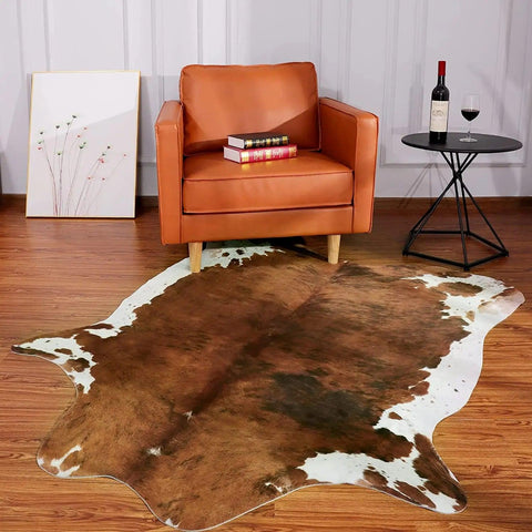 American Style Cowhide Carpet Cow Print Rug for Bedroom Living Room Cute Animal Printed Carpet Faux Cowhide Rugs for Home Decor