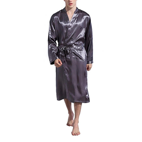 Male Bathrobe Autumn Winter Long Sleeve Home Clothing With Belt Soild Comfortable Man Robe Thin Sleepwear Hotsale New Pajama