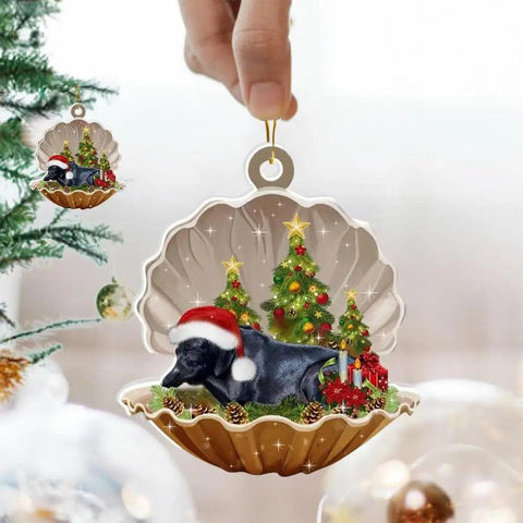 2D Shell Christmas Dog Oranments Xmas Tree Flat Hanging Pendant Merry Decor Gift For Kids Noel Happy New Year