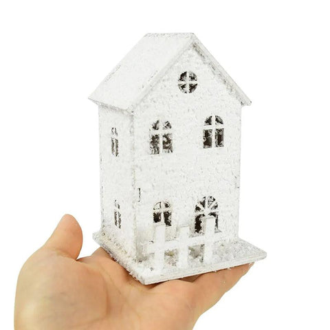 2024 Christmas Led Light Wooden House with Snowflake Luminous Cabin Christmas Decorations For Home Xmas Ornament New Year Gifts