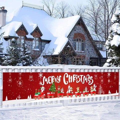 Christmas Outdoor Banner Flag Merry Christmas Decoration for Home 2024 Xmas Ornament Navidad Natal Noel Gift Happy New Year 2025