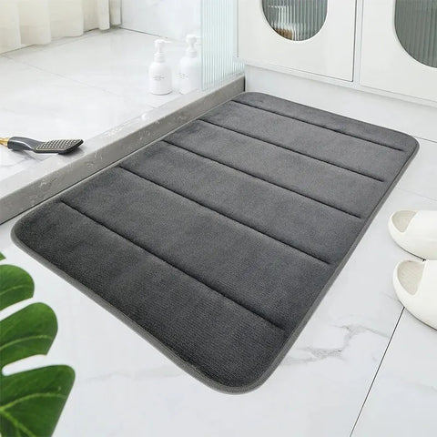 Bathroom Coral Velvet Anti-skid Mat,Quick Water Absorption,Dry Machine Washing,Toilet Mat,SoftComfortable, Easy Mat Bathroom Use