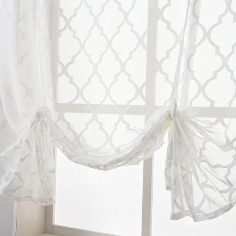 White Kitchen Curtain Cafe Tiers Linen Textured Semi Sheer Boho Farmhouse Short Curtains for Small Bathroom Basement Window