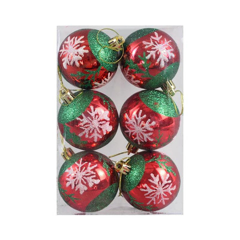 Christmas Ball Ornaments Xmas Tree Hanging Pendant Christmas Decorations for Home Navidad Natal New Year Gift 6Pcs/box 6cm