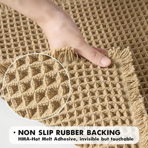 Boho Style Waffle Bath Mat, 1 Count Non-slip Washable Bath Rug, Super Absorbent Bath Mat, Soft Shower Mat for Bathroom Floor,Tub