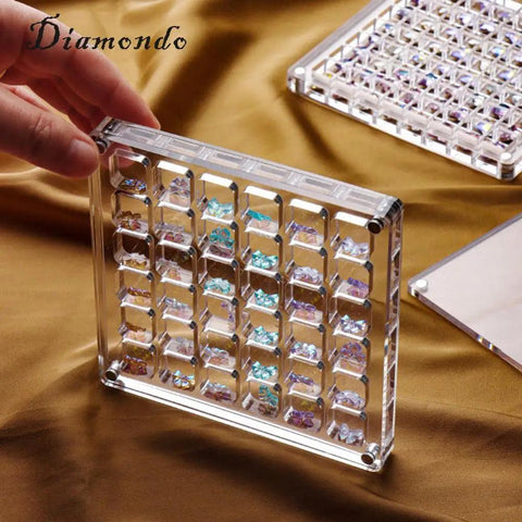 36/64/100Grid Acrylic Magnetic Seashell Display Box Beads Organizer Art DIY Crafts Jewelry Box Jewelry Box Case for Bead Jewelry