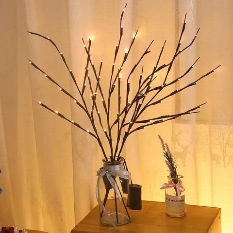 LED Branch Light Battery Powered Willow Branch Lamp Artificial Branch Twig Vase Lights for Party Fairy DIY Room Christmas Decor