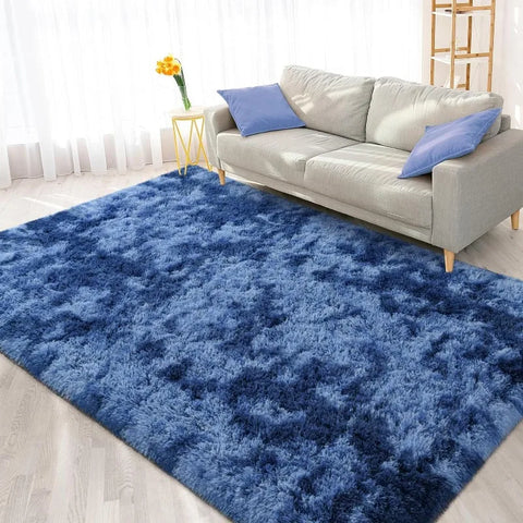 Feet Large Area Rugs, Tie-Dyed Light Grey Shaggy Rug Fluffy Throw Carpets, Ultra Soft Plush Modern Indoor Fuzzy Rugs