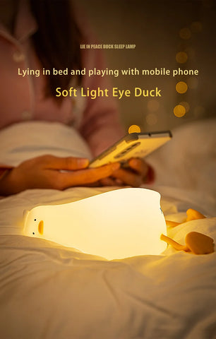 New Adorable and cute rechargeable silicone duck-shaped night light for kids' bedtime - Perfect soft lamp - Lovely portable deco