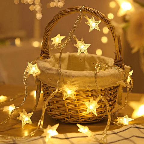 LED String Lights Outdoor Star Chain Lights Garland Lights Bulb Fairy Lights Party Home Wedding Garden Christmas Decor