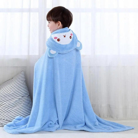 Cartoon Animal Baby Hooded Towels Fluffy Cuddly Blanket Bathrobe Ultra Absorbent Bath Towel With Ears For Babies Bathing