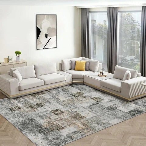 Area Rug Living Room Rugs: 5x7 Soft Modern Abstract Fluffy Rug with Non-Slip Backing, Washable Indoor Plush Throw Rug Large Acce