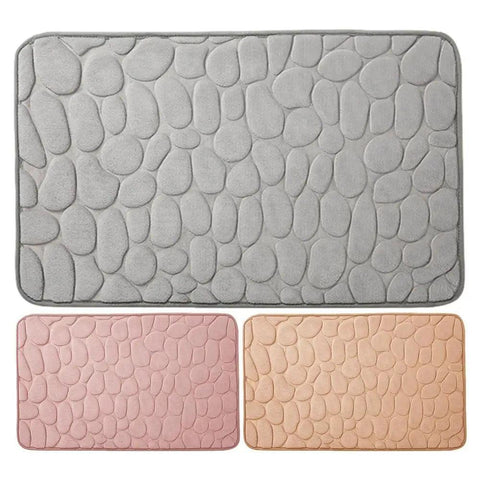 Memory Foam Foot Pad Cobblestone Embossed Bath Mat Non-slip Carpet Absorbent Bathroom Non-slip Accessories 40x60x1.5cm