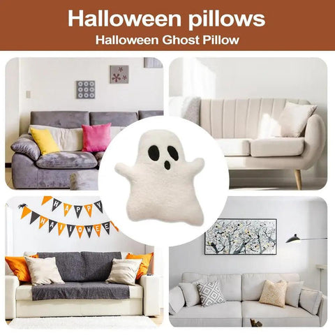 Halloween Soft Cartoon White Ghost Venue Arrangement Accessories Funny Ghost Throw Pillow Cute Hug Pillow