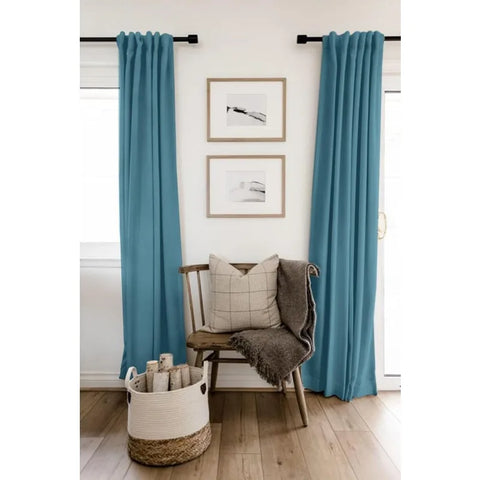 100% Blackout Shield Linen Blackout Curtains for Bedroom 96 Inches Long,Back Tab/Rod Pocket Living Room Drapes,