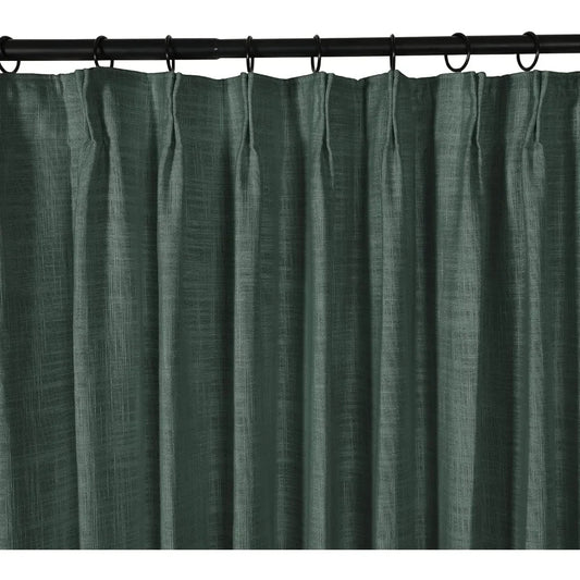 Hunter Pinch Pleat Curtain for Living Room , Double Layer Room Darkening Linen Look Window Curtain Panel