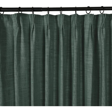 Hunter Pinch Pleat Curtain for Living Room , Double Layer Room Darkening Linen Look Window Curtain Panel