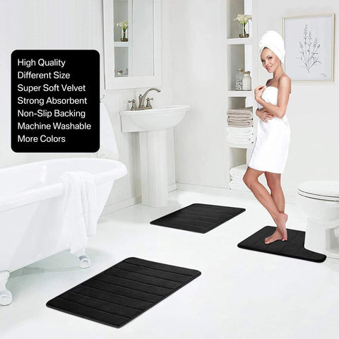 Super Absorbent Bath Mat Memory Foam Carpet Non-slip Bathroom Rug Bathtub Side Floor Rugs Shower Room Doormat Toilet Footpad