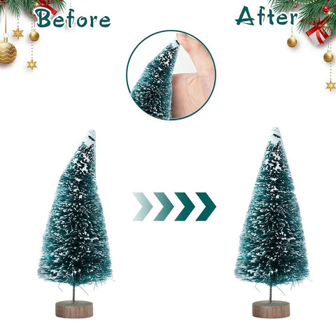 Artificial Mini Wooden Christmas Tree Blue Green White Gold Tower Pine Small Sisal Christmas Tree Tabletop Ornament Decor