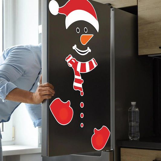 Snowman Refrigerator Magnets Xmas Stickers Christmas Decorations Metal Door Cabinets Garage Doors Paste Happy New Year