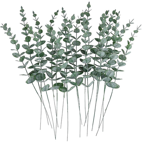 24pcs Artificial Leaves Stems Real Branches For Home Office