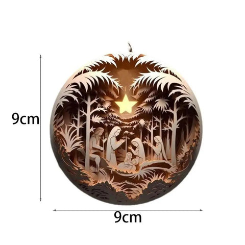 New Creative Painted Nativity Christmas Pendant Christmas Tree Ornaments Acrylic Hangable Christmas Decoration Home Decor