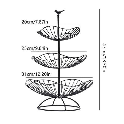 3 Tier Fruit Basket Stand, Fruit and Vegetable Storage Basket, Dessert Cake Stand, Table Centerpiece