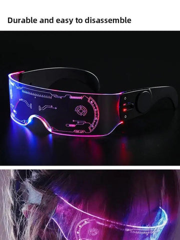 1pc, LED Glasses Glow Glasses Glow LN The Dark Cool Glasses MusicParty Decoration Christmas Neon Light Glasses