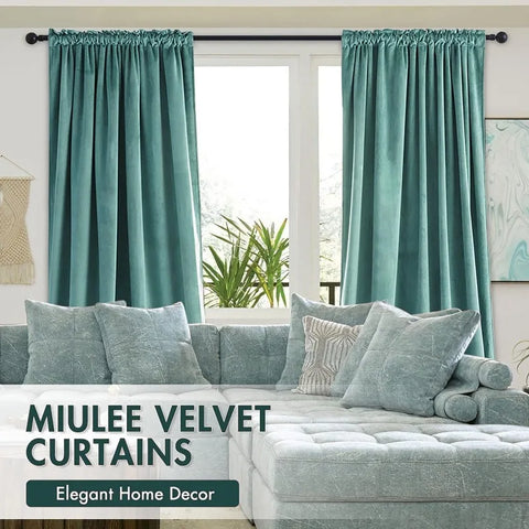 Curtains Thermal Insulated Blackout Curtain Drapes for Bedroom Living Room Darkening  Long Curtains Panels Rod Pocket Set of 2