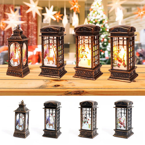 Christmas Telephone Booth Shaped Night Light Xmas Led Lantern Christmas Decoration 2024 for Home Navidad Noel Gift New Year 2025