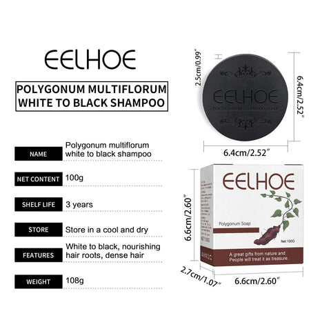 Natural Darkening Black Gray Hair Recolor Soap Polygonum Multiflorum Moisturizing Damage Repair Anti Dandruff Shine Smooth Soap