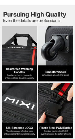 Mixi Foldable Travel Bag Hand Carry Duffel Bag with Wheels Expandable Rolling Travel Bag Large Capacity Waterproof Luggage Bag