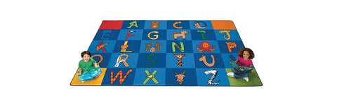 Carpets for Kids 9412 Sunny Day Learn & Play Literacy Classroom Seating Rug 8ft 4in x 11ft 8in Rectangle Blue