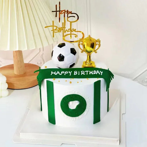 Football Soccer Cake Topper Birthday Boy Cake Topper Baby Shower Happy Birthday Party Decor Sports Party Supplies Cake Accessory